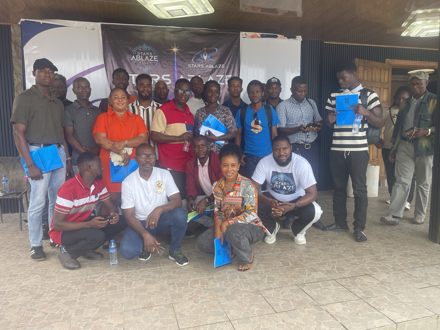 Students and professionals celebrating after their AI training sessions